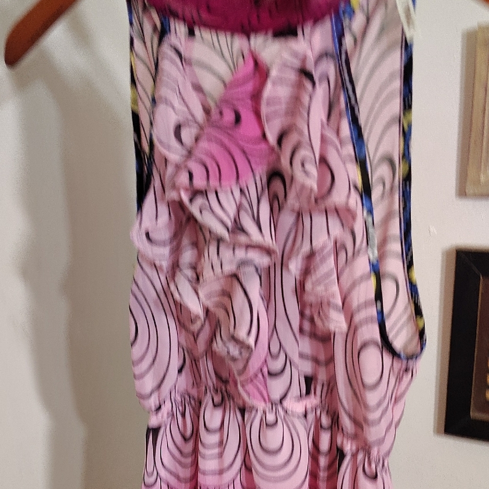 Trac Purple and Red Halter Backless Sundress - Picture 5 of 7